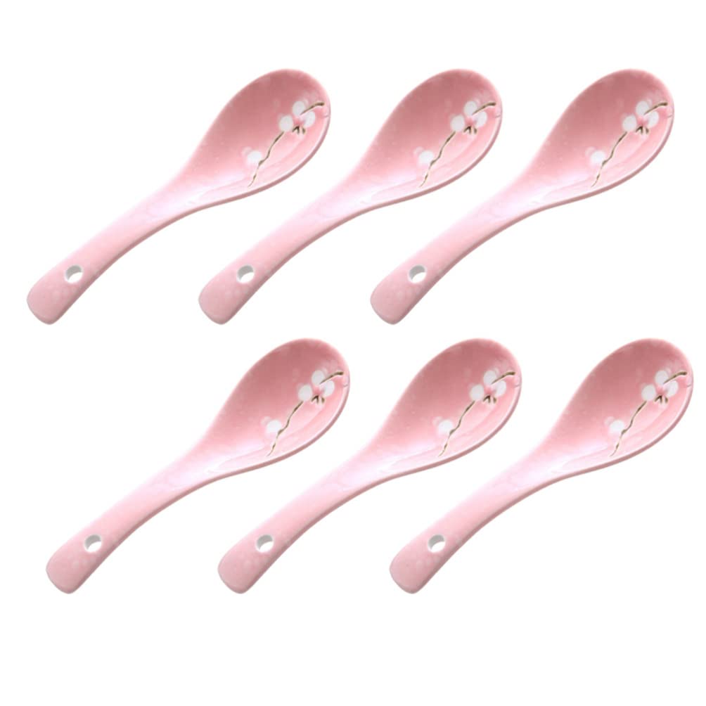 6-Piece Stainless Steel Spoons Set - Durable Kitchen Utensils & Flatware for Dining, Cooking, and Serving - Perfect for Home, Restaurant, and Outdoor Picnics