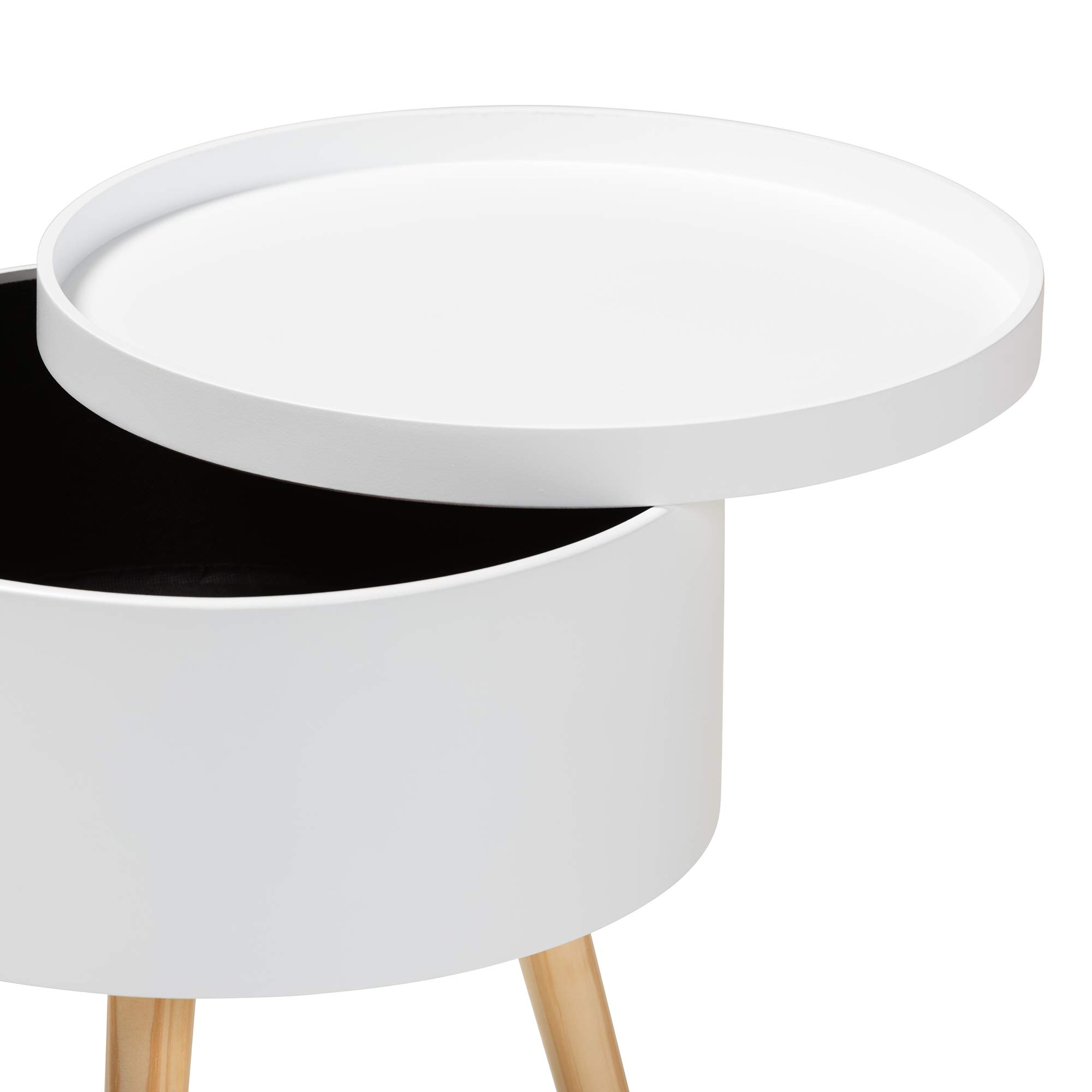 Baxton Studio Modern Nightstand - White Bedside Table with Drawer for Bedroom Furniture - Perfect for Small Spaces, Apartments & Guest Rooms