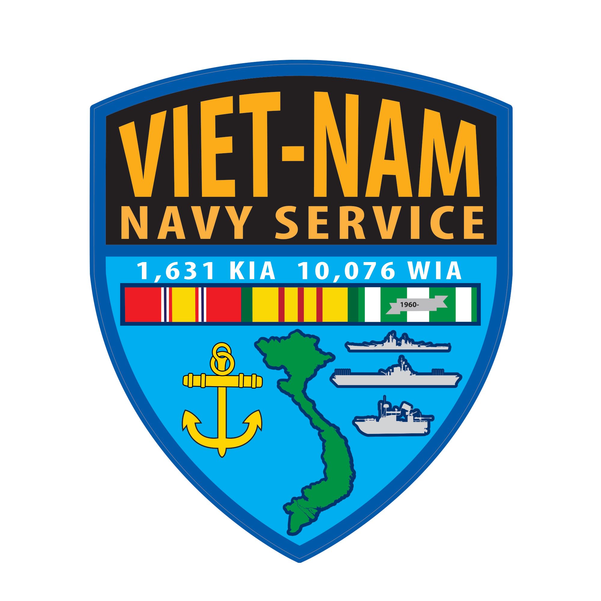 MEDALS OF AMERICA EST. 1976 - Authentic 6 Inch Navy Vietnam Veteran Decals for Cars, Trucks & Windows | Military Appreciation Gifts & Patriotic Decor