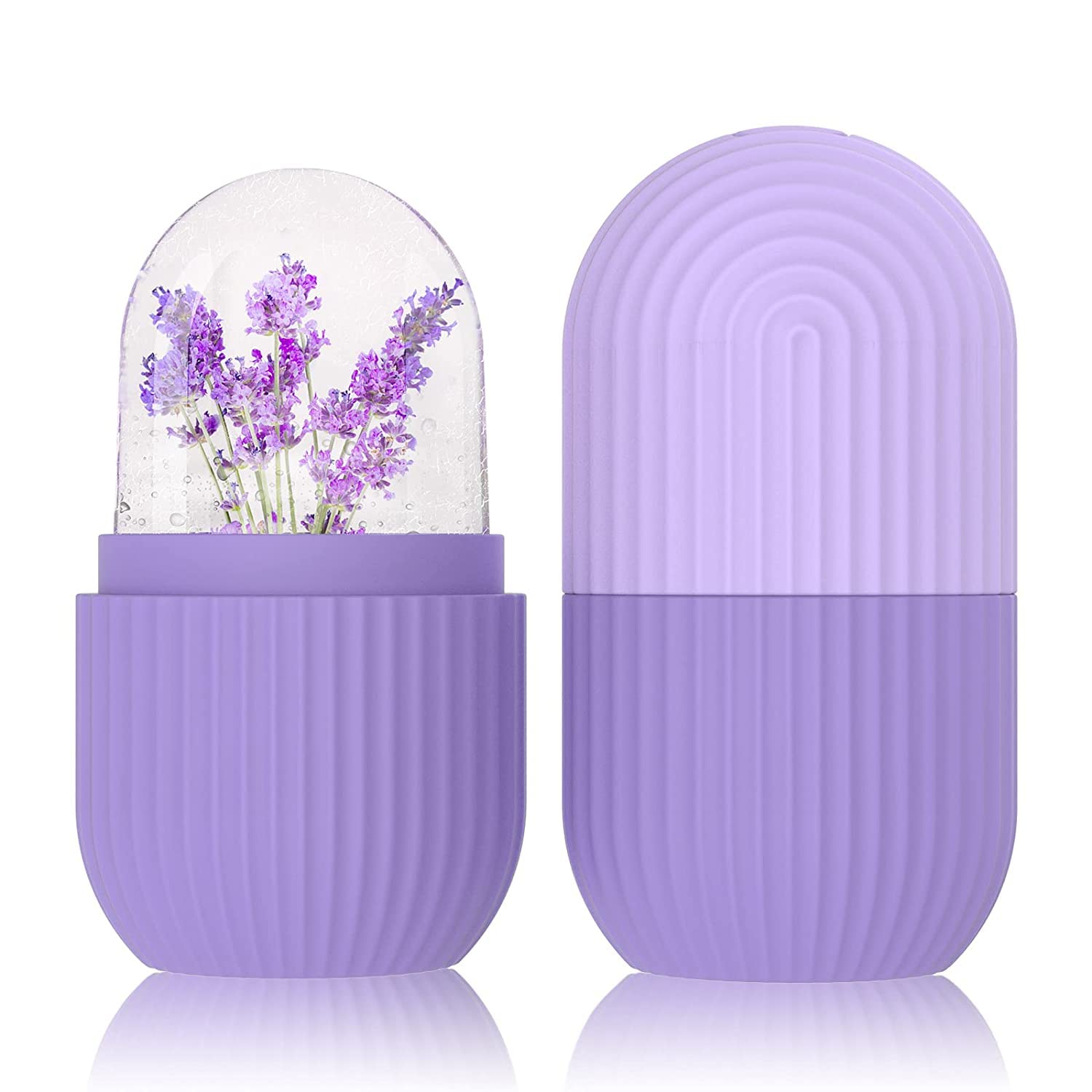 Btop Ice Face Roller - Silicone Facial Massage Tool for Eyes & Neck - Reduces Dark Circles & Pores - Cooling Skin Care Ice Cube Roller (Purple) - Perfect for Morning Routine & Post-Workout Recovery