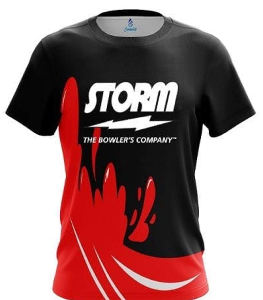 Storm Red Splash Bowling Jersey - Breathable Performance Shirt for Bowling Enthusiasts | Perfect for League Play, Tournaments & Casual Bowling Nights