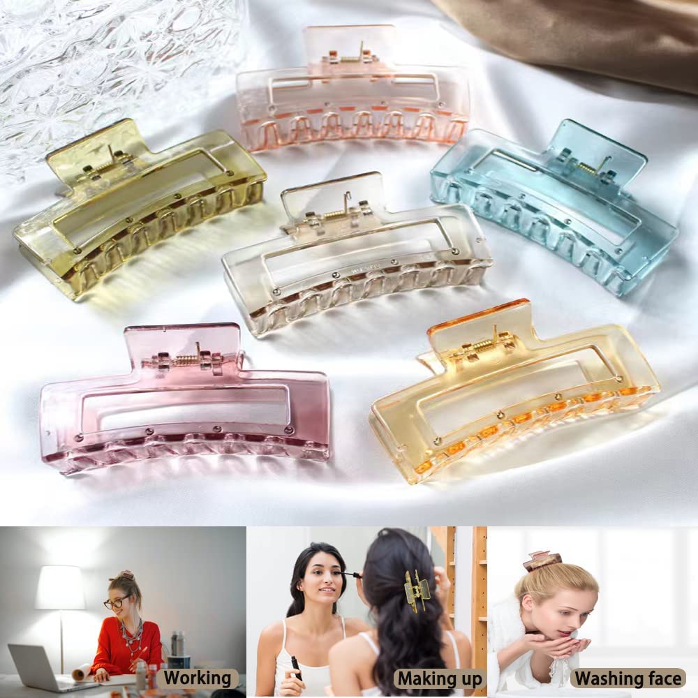 EPARTY Acrylic Jelly Hair Clips for Women - Strong Hold Claw Clips for Thick & Thin Hair - Cute Black Hair Accessories - Perfect Gift for Girls & Women (Great for School, Work, Parties & Everyday Use)