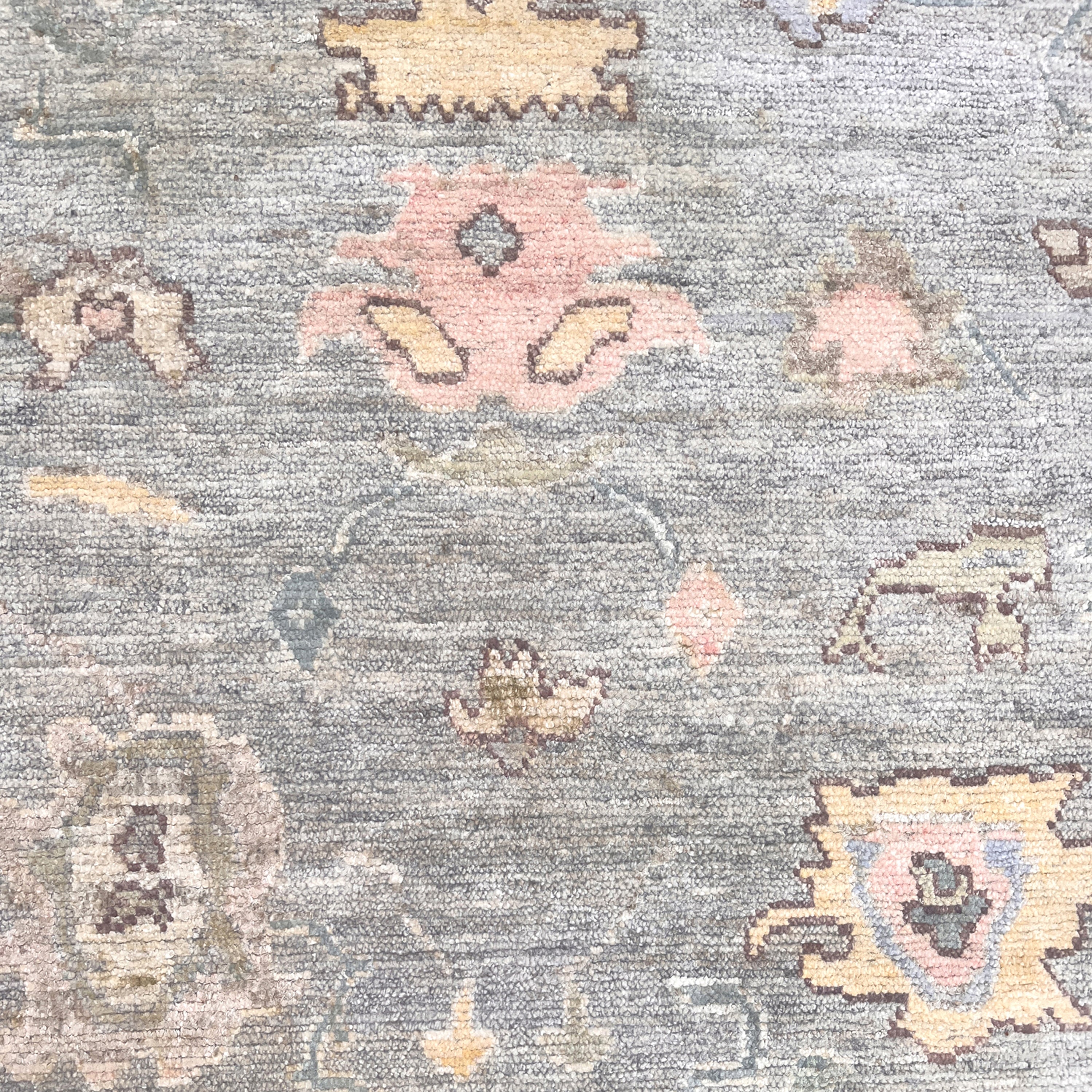 Handmade Blue Traditional Oushak Silk Rug 9'x12' - Authentic Turkish Carpet for Living Room, Bedroom & Home Decor