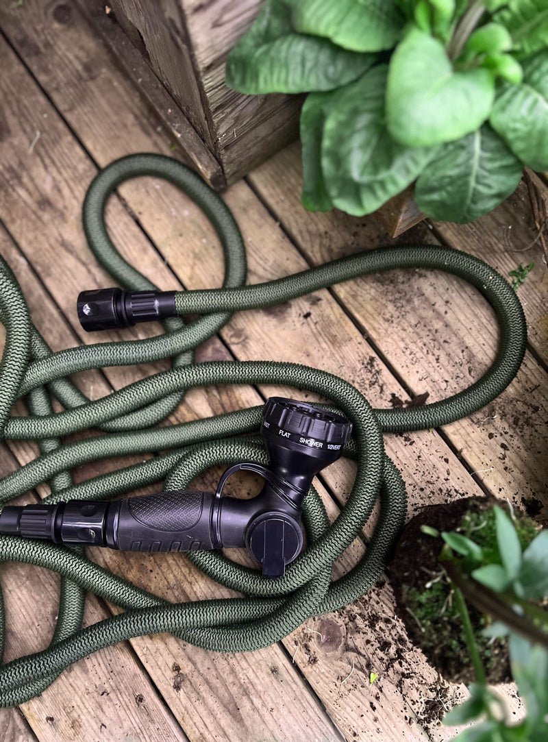 Premium Heavy Duty Garden Hose - 50ft Expandable Water Hose with 8 Function Spray Nozzle - Ideal for Watering Plants, Washing Cars, and Outdoor Cleaning