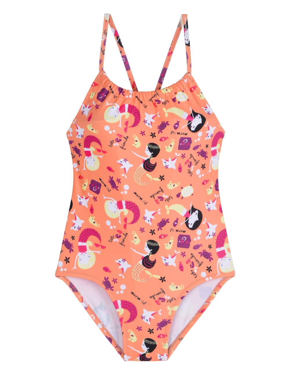 Cadocado Girls' One Piece Swimsuit 3-10 Years - Quick Dry Bathing Suit for Kids - Perfect for Swimming Lessons, Beach Vacations & Pool Parties
