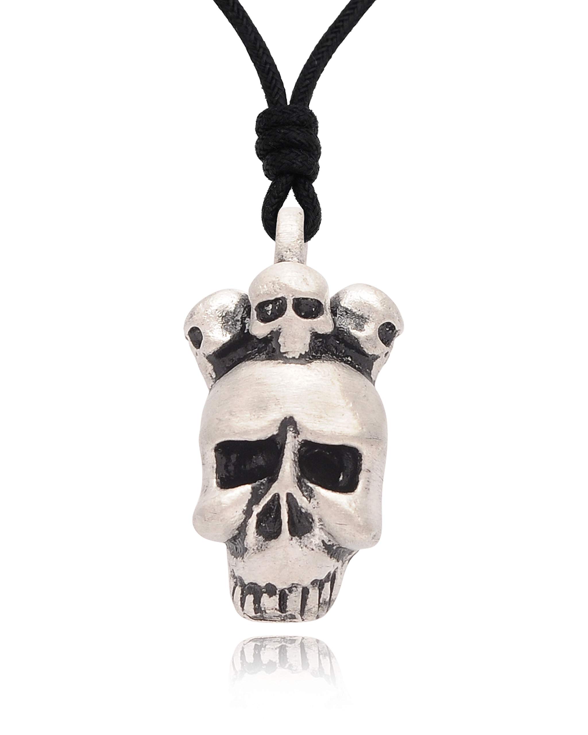 Gothic Skull Handmade Brass Charm Necklace Pendant - Vintage Bohemian Jewelry for Women - Perfect for Halloween, Gothic Fashion & Alternative Style Outfits