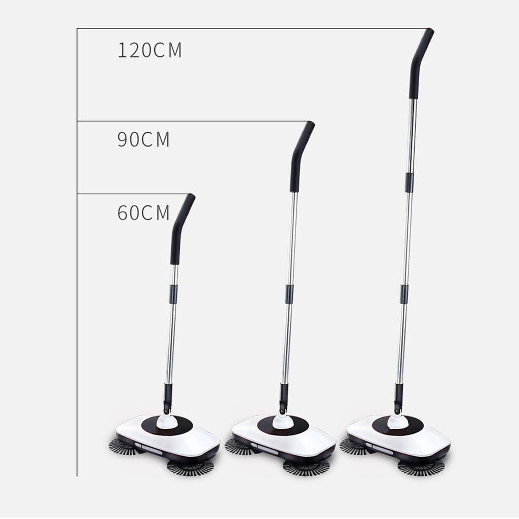 NLIAN 360° Rotating Hand Push Sweeper - Magic Spinning Broom with L-Shaped Handle for Effortless Household Cleaning (White) | Perfect for Hard Floors, Tile, Wood & Pet Hair Removal