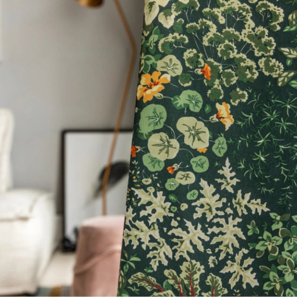 Lana Countryside Botanical Blackout Curtains - Custom Room Darkening Window Drapes for Bedroom & Living Room | Nature-Inspired Home Decor