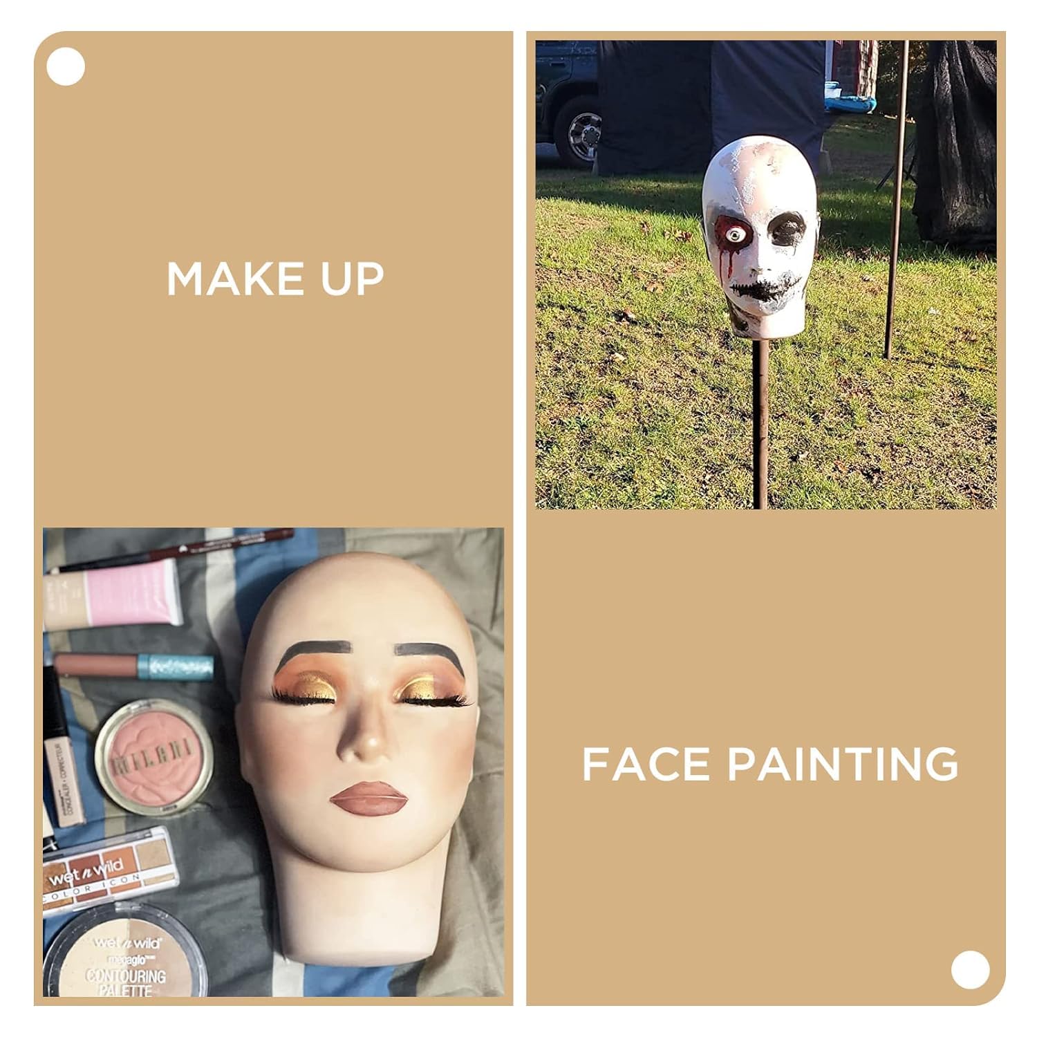 Professional Soft Touch Rubber Mannequin Head for Makeup & Lash Extension Practice - Realistic Cosmetology Training Head, Easy to Clean with Skincare Oil | Perfect for Beauty Students, Salon Training & Home Practice