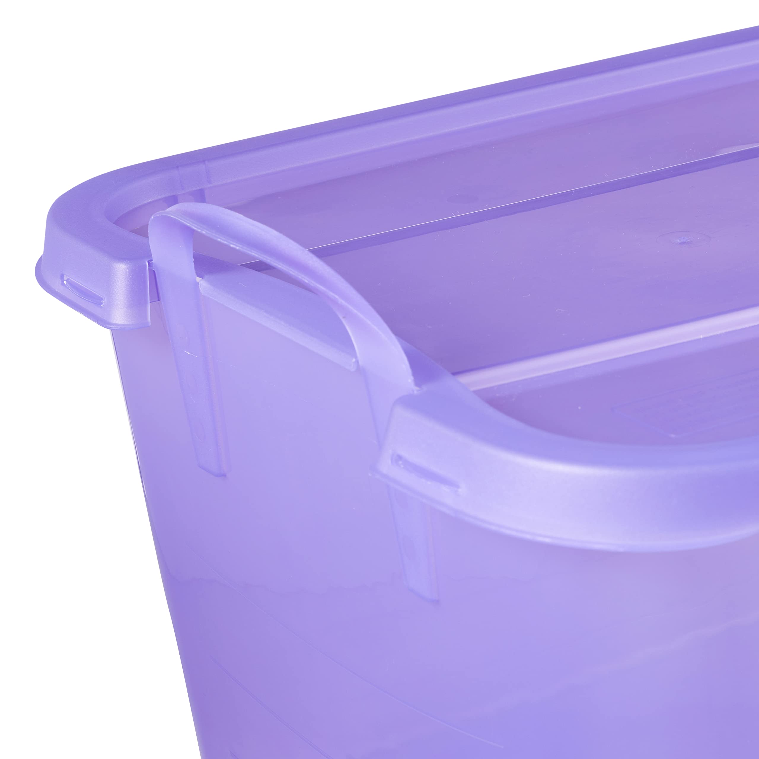 Purple Stackable Closet Storage Boxes - 55 Quart (24 Pack) | Space-Saving Organizer for Bedroom, Closet & Home Organization | Durable Plastic Storage Containers for Clothes, Toys & Seasonal Items