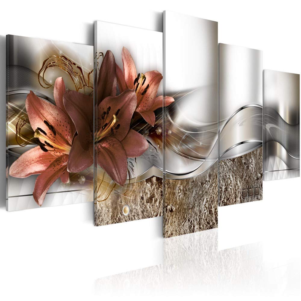 Large Brown Canvas Flower Wall Art Print - Handmade Painting for Living Room, Bedroom Decor - Perfect for Home, Office & Gift Giving