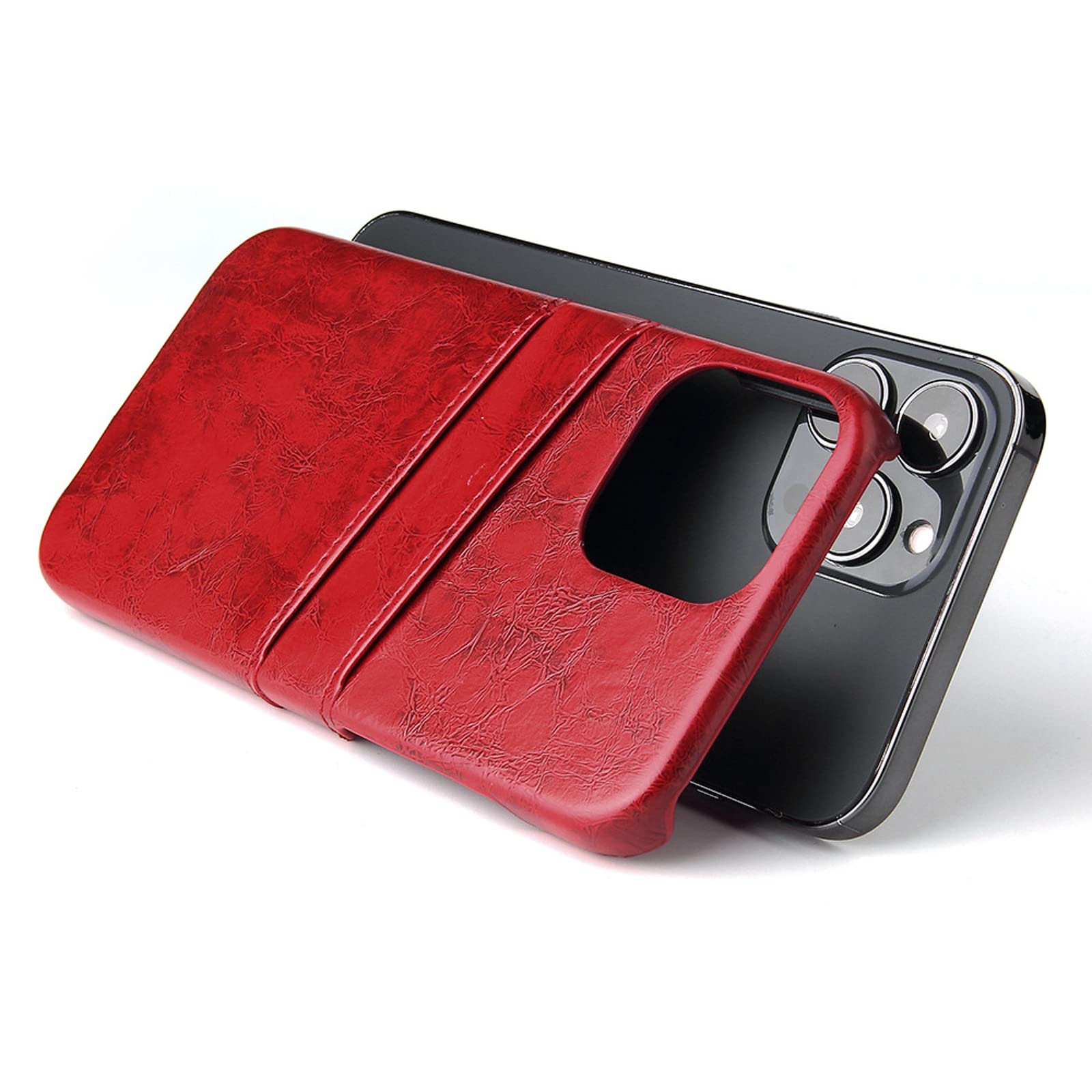 Premium Leather Wallet Case for iPhone 14/14 Plus/14 Pro/14 Pro Max - Slim Fit Shockproof Protective Cover with Card Slots (Red) - Perfect for Everyday Use, Travel & Business Meetings