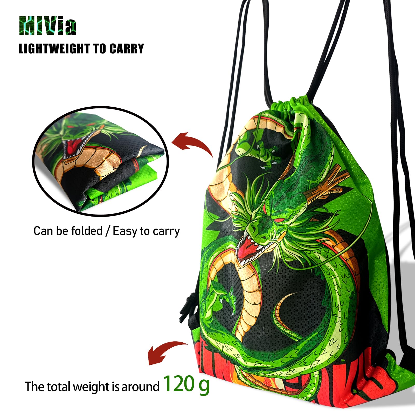 MIVIA Anime Gym Drawstring Backpack - 33.5