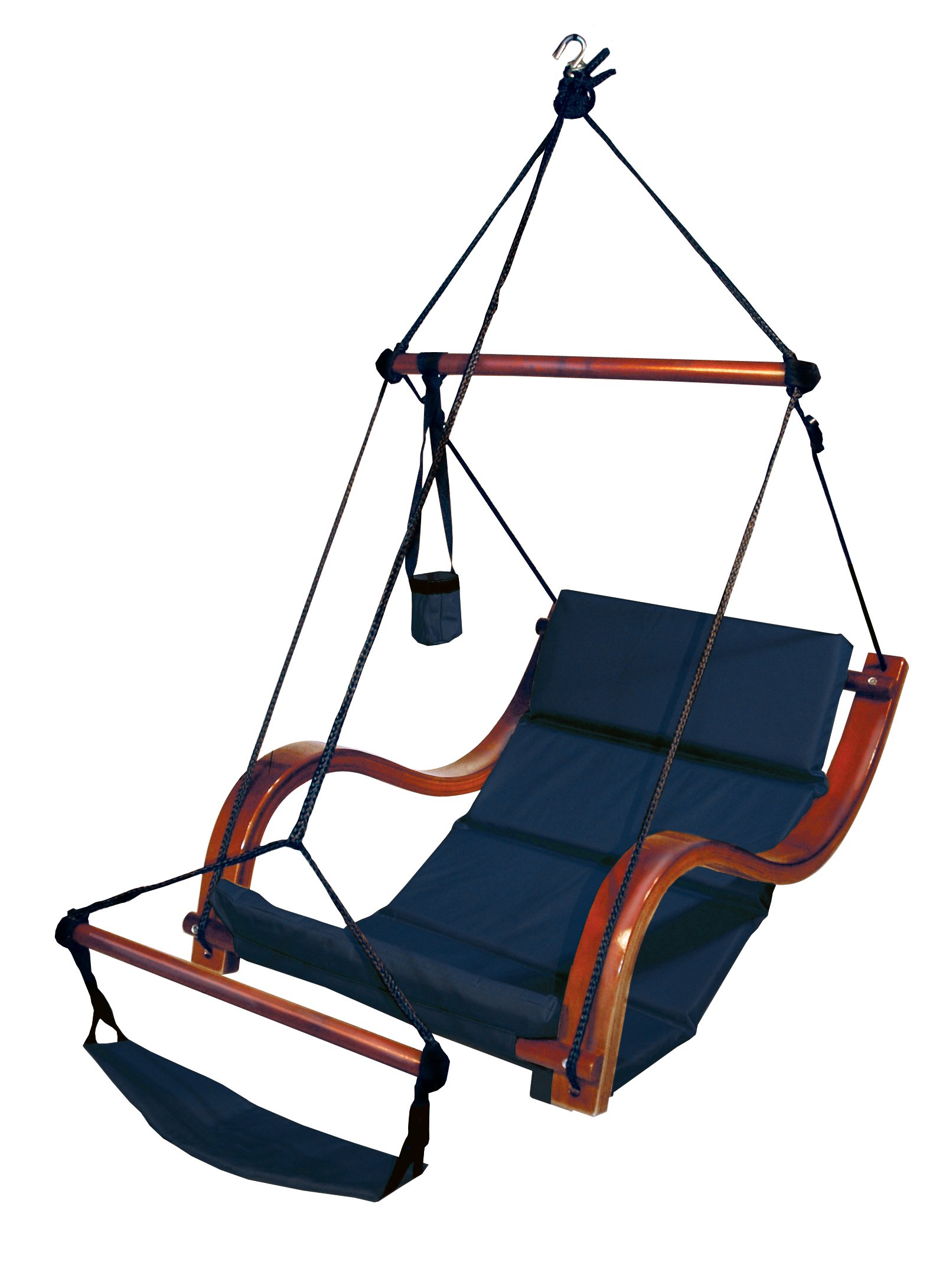 Hammaka Nami Deluxe Hanging Hammock Chair - Portable Outdoor Indoor Lounger with Stand, Blue - Perfect for Backyard, Patio, Beach & Camping Relaxation
