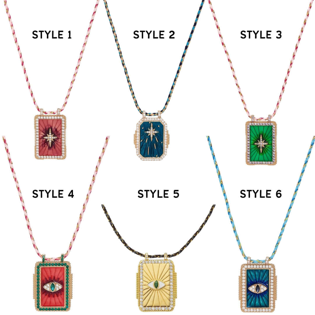 Rainbow Tarot Card Pendant Necklace with Adjustable Cord - JFN401 | Spiritual Jewelry for Wiccan, Pagan & Tarot Enthusiasts