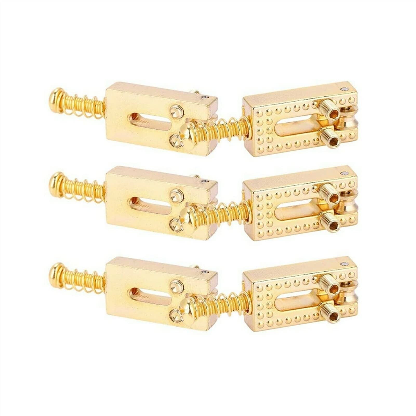 6Pcs Gold Electric Guitar Roller Bridge Tremolo Saddles for TL ST Electric Guitar - High-Quality Guitar Bridge System Replacement - Perfect for Smooth Tremolo Action & Enhanced Playability in Rock & Metal Performances
