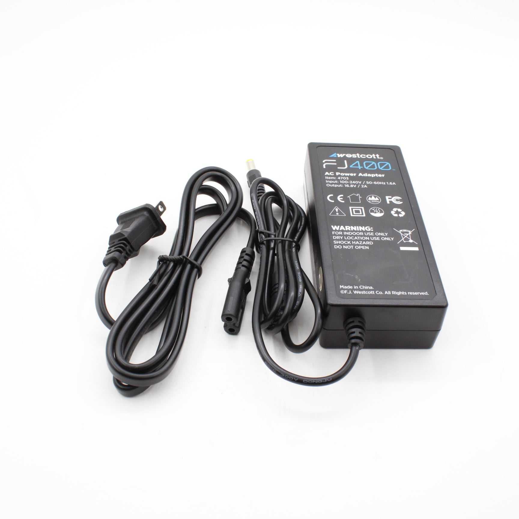 Westcott FJ400 AC Power Adapter & Cord - Replacement Power Supply for Westcott FJ400 Flash - Perfect for Studio Photography & On-Location Shoots