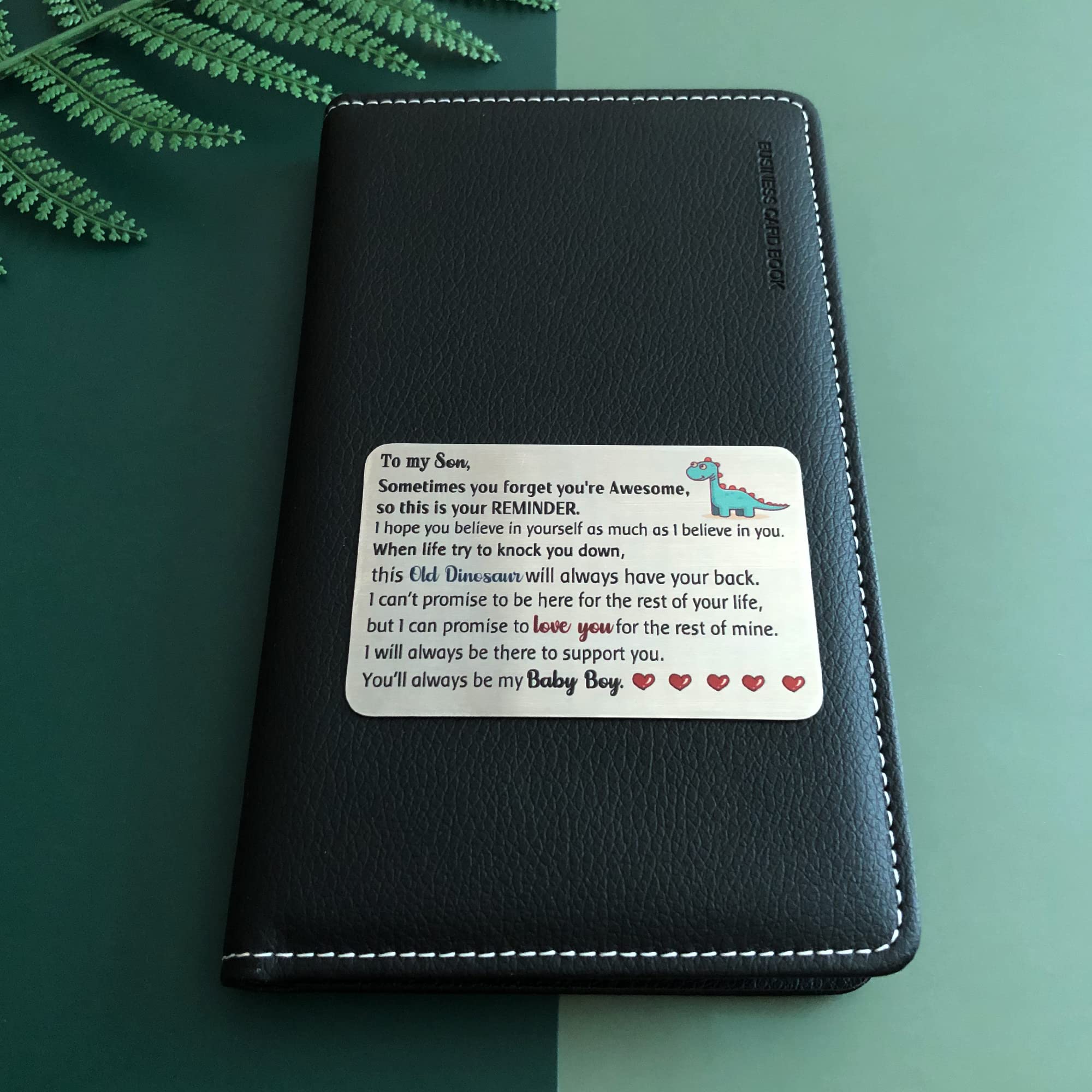 Personalized Engraved Son Wallet Card - Graduation & Birthday Gift for University Keepsake - Inspirational Pocket Reminder for Men