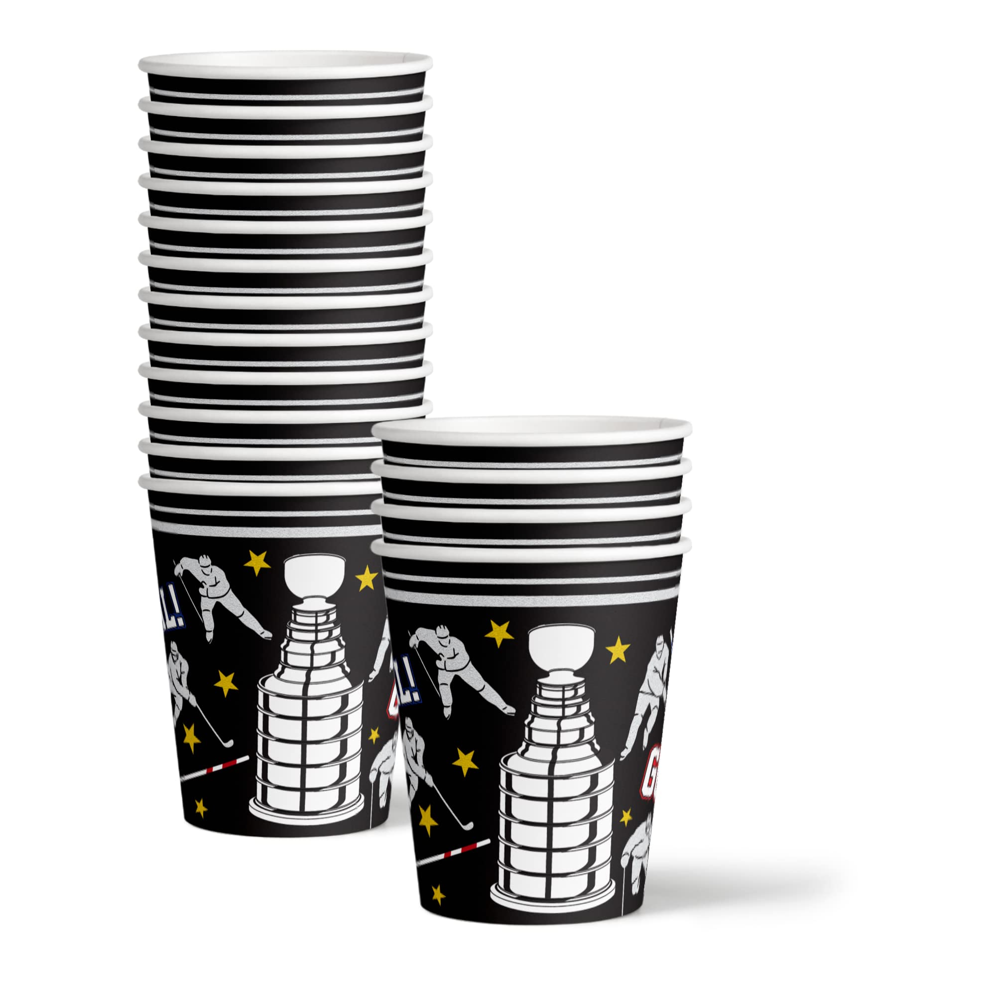 Hockey Birthday Party Supplies Set - 16-Piece Tableware Kit with Plates, Napkins & Cups for Kids Sports Themed Celebrations - Perfect for Hockey Fan Parties & Game Day Events