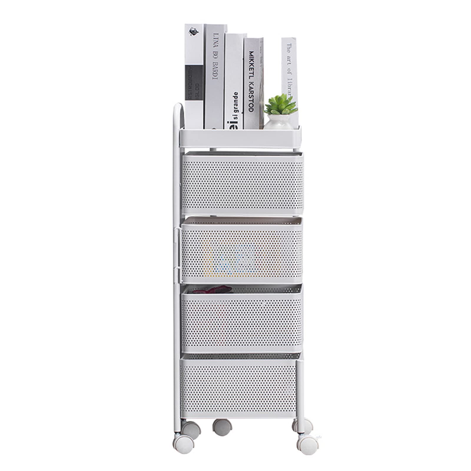 360° Rotating Kitchen Storage Rack - 4-Tier Spinning Organizer for Vegetables, Fruits & Pantry Items | Durable Hollow Mesh Basket Shelf for Kitchen, Living Room, Bathroom & Bedroom | Perfect for Small Space Organization & Easy Access to Cooking Ingredients