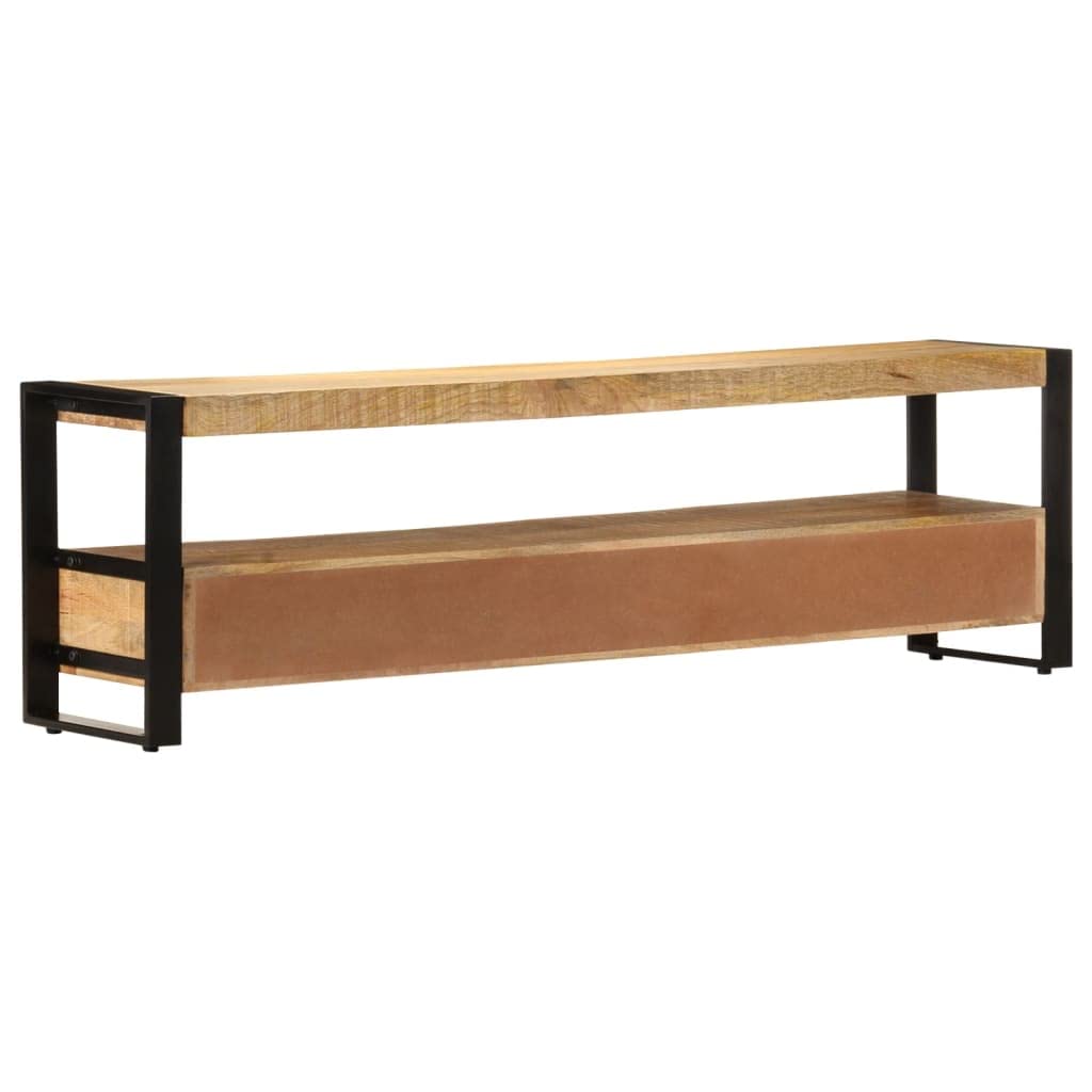 Farmhouse TV Stand with Open Shelves - 59.1