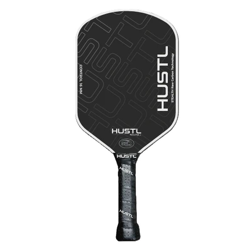 HUSTL Stealth Control Raw Carbon 16mm Pickleball Paddle - Premium Performance Paddle for Competitive Play & Tournament Use