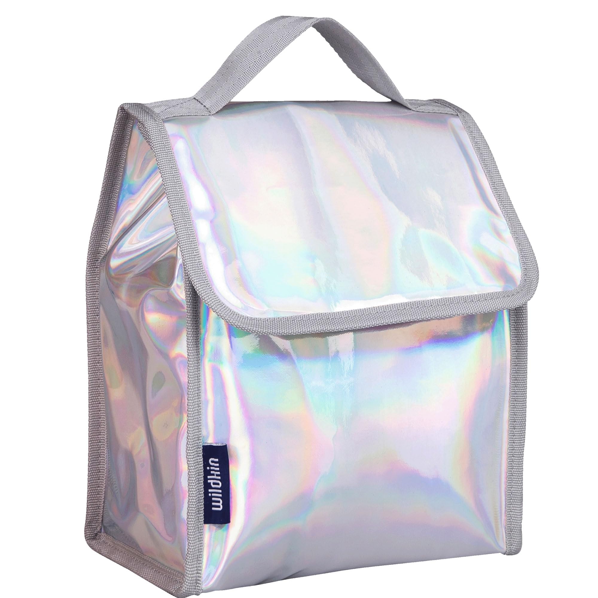 Wildkin Kids Insulated Lunch Bag - Reusable Thermal Lunch Box for School, Work & Travel - Keeps Food Hot/Cold for Hours - Perfect for Picnics, Hiking & Daily Meals - Holographic Design