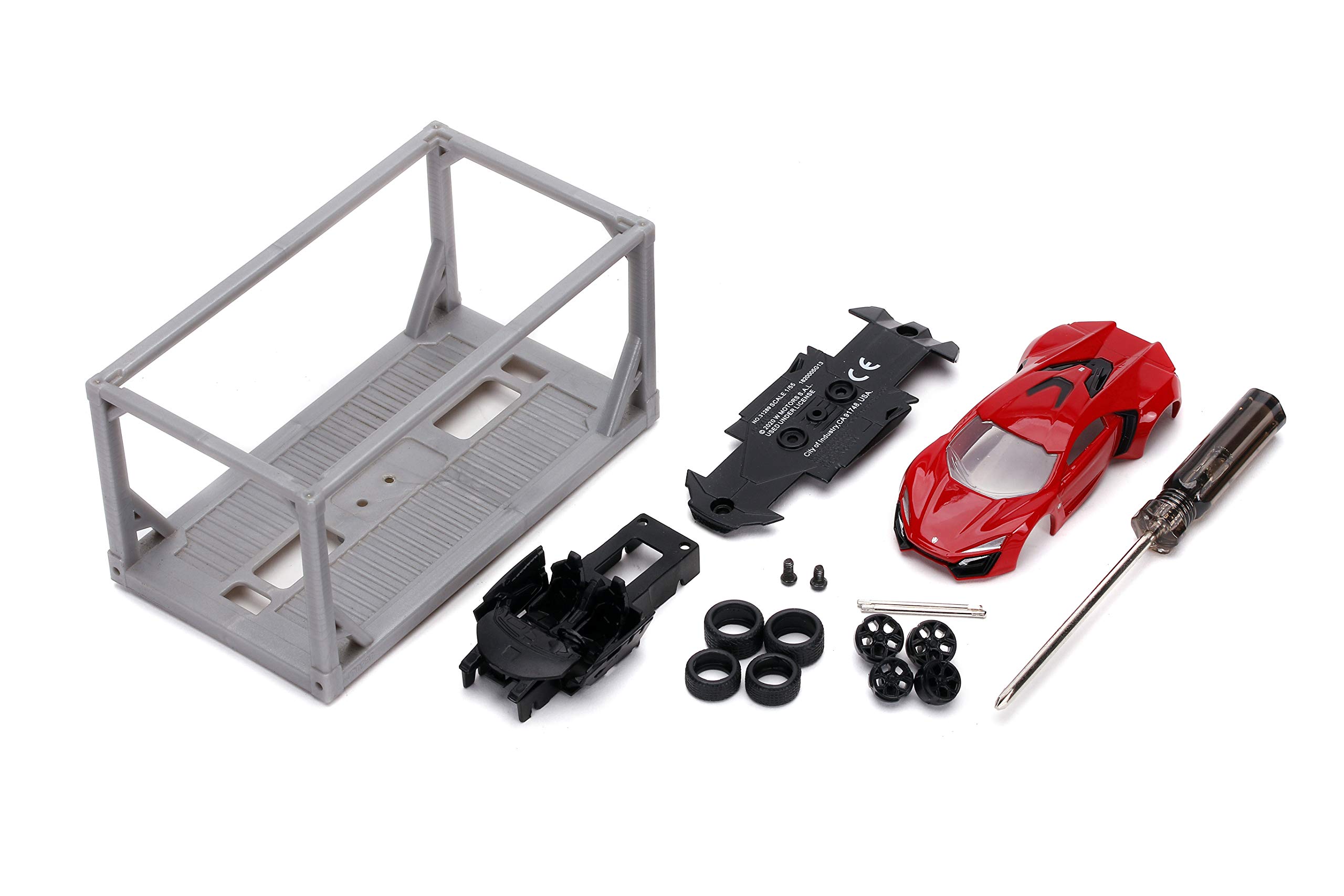 Jada Toys Fast & Furious 1:55 Lykan Hypersport Die-Cast Model Car Kit - Collectible Buildable Toy for Kids & Adults (Red) - Perfect for Movie Fans, Display & Play