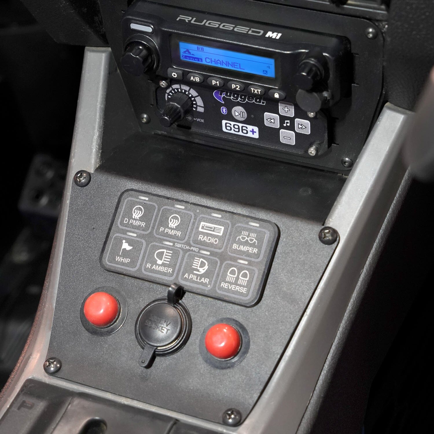 Polaris RZR PRO XP, Turbo R & PRO R Lower Accessory Panel - Dash Mount for Radio & Intercom | Off-Road UTV Accessories for Enhanced Communication & Convenience