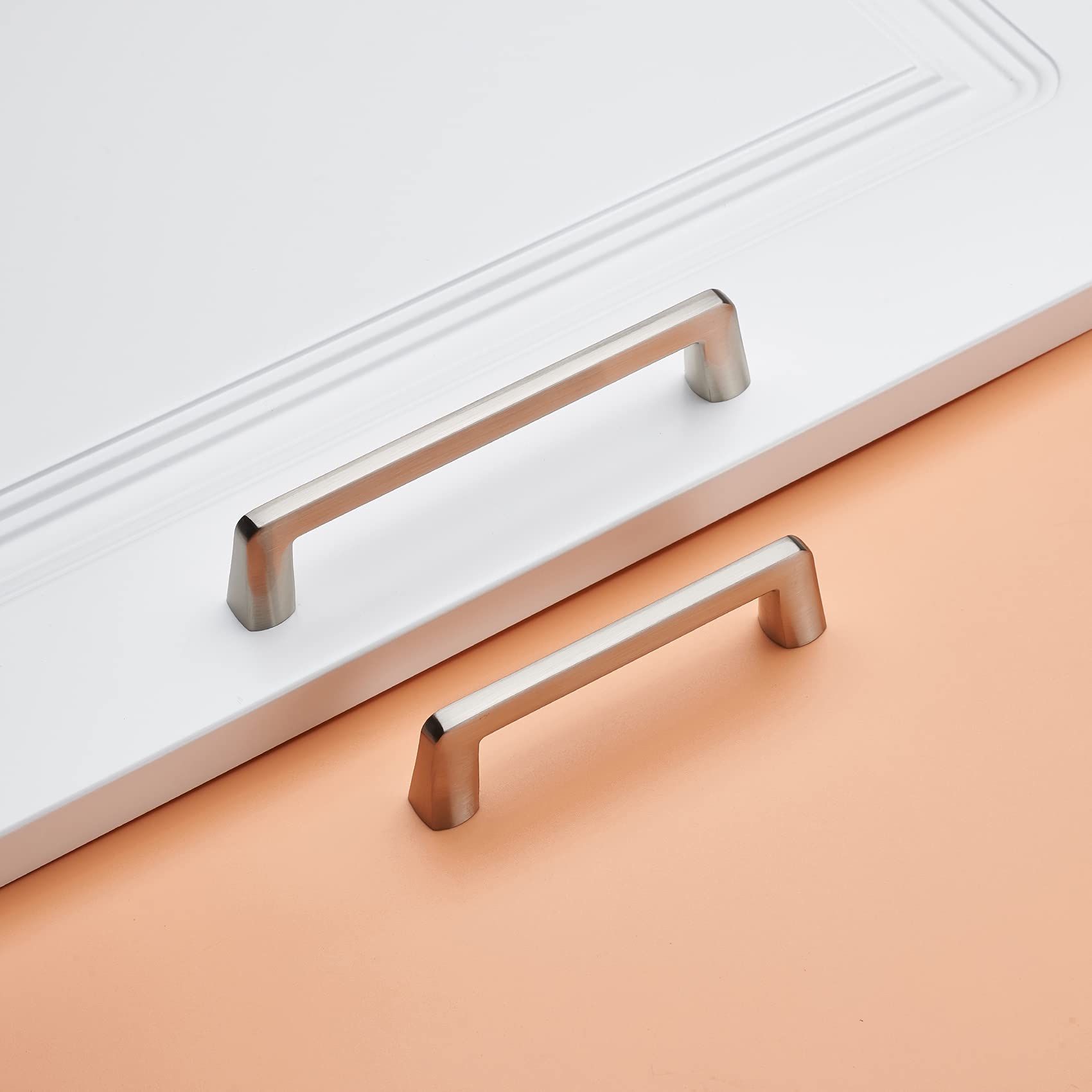 5 Inch Brushed Satin Nickel Cabinet Handles - 1 Pack Solid Zinc Alloy Drawer Pulls for Bedroom Dresser, Bathroom Cupboard & Kitchen Cabinets - Durable Furniture Hardware for Home Renovation and DIY Projects