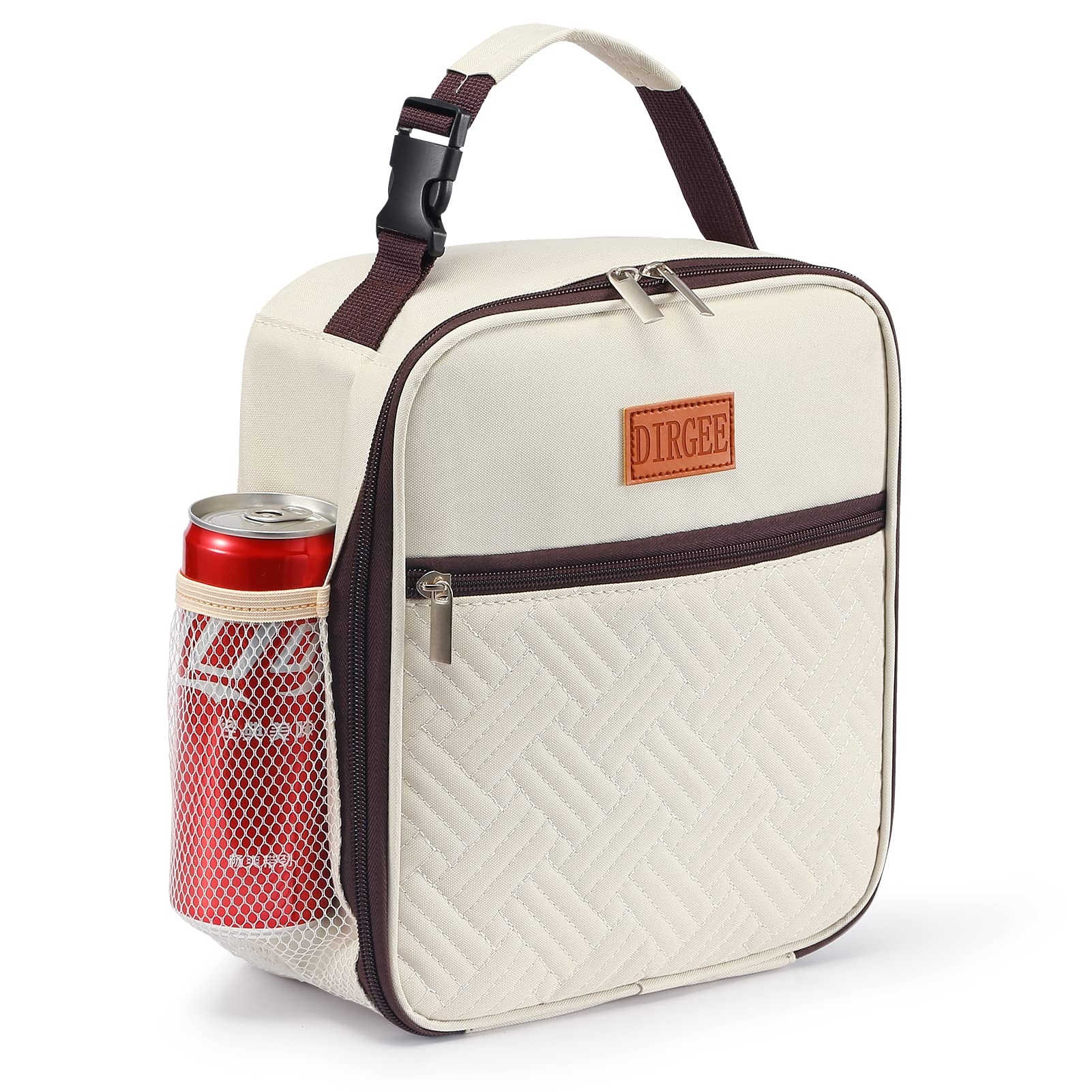 Insulated Lunch Bag for Women & Men - Leakproof Freezable Cooler Bag for Office Work, School, Picnics & Travel - Reusable Portable Lunch Box (White)