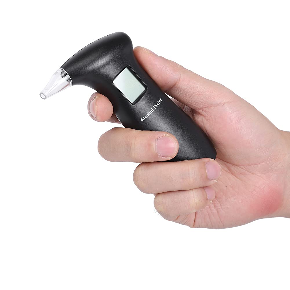 Professional Breathalyzer with Backlit LCD Display - Portable Alcohol Tester with 3 Replaceable Mouthpieces for Personal & Workplace Safety - Accurate BAC Detection for Bars, Parties, and Roadside Testing