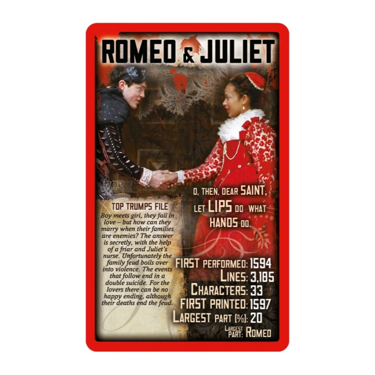 Top Trumps Shakespeare's Plays Card Game - Educational Family Game for Kids & Adults Ages 6+ - 2+ Player Learning Card Game - Perfect for Classroom, Travel & Family Game Night