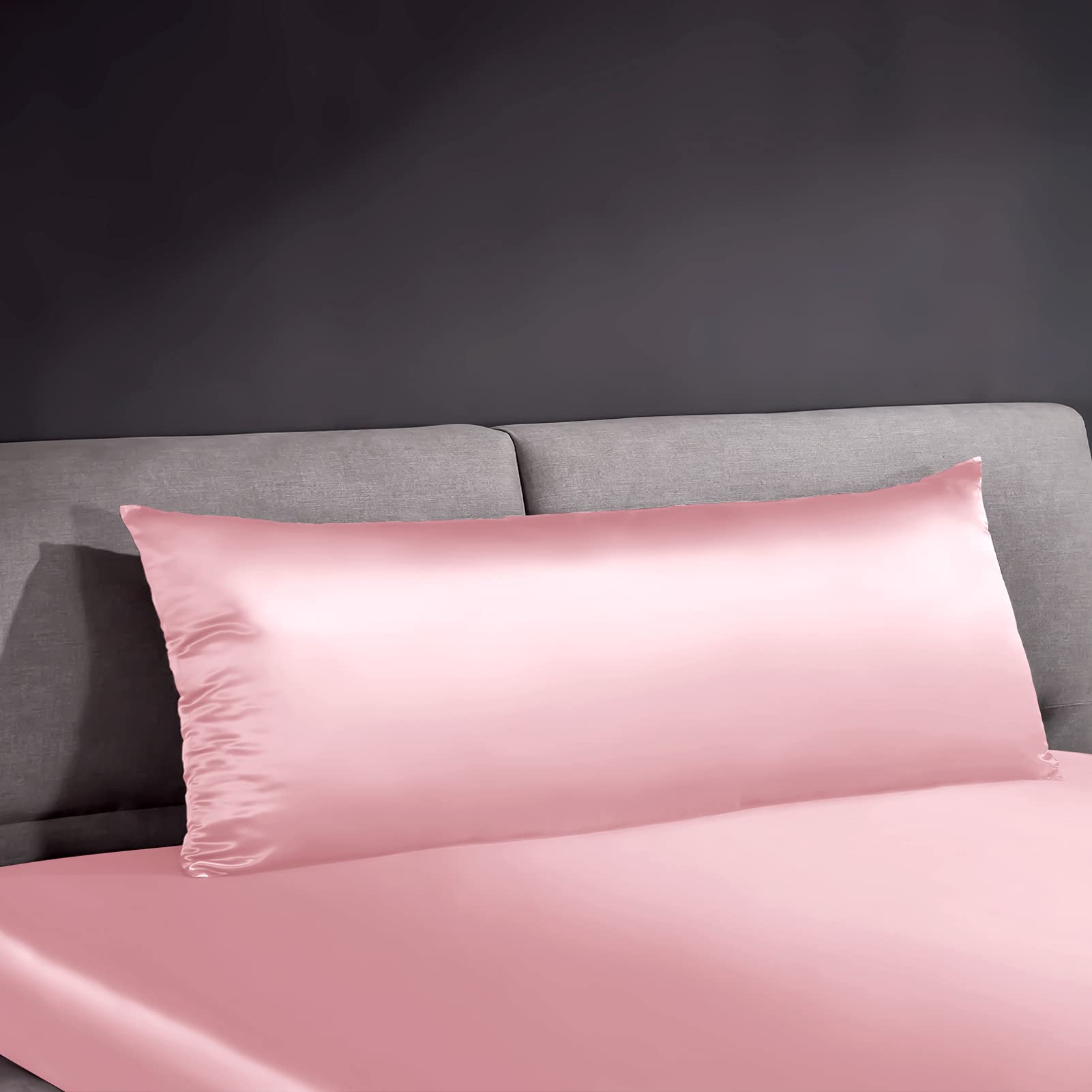 THXSILK 22 Momme 100% Pure Mulberry Silk Pillowcase for Hair & Skin Care - Cooling Smooth Pillow Cover with Hidden Zipper, Hypoallergenic & Breathable (20x54 Inches, Charming Pink) - Perfect for Beauty Sleep, Reducing Wrinkles & Frizz-Free Hair - Ideal Gift for Women & Men