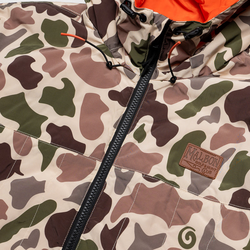 Malbon Golf Shelter Puffy Jacket - Waterproof Camo Winter Jacket for Men & Women - Perfect for Golfing, Hiking & Outdoor Activities