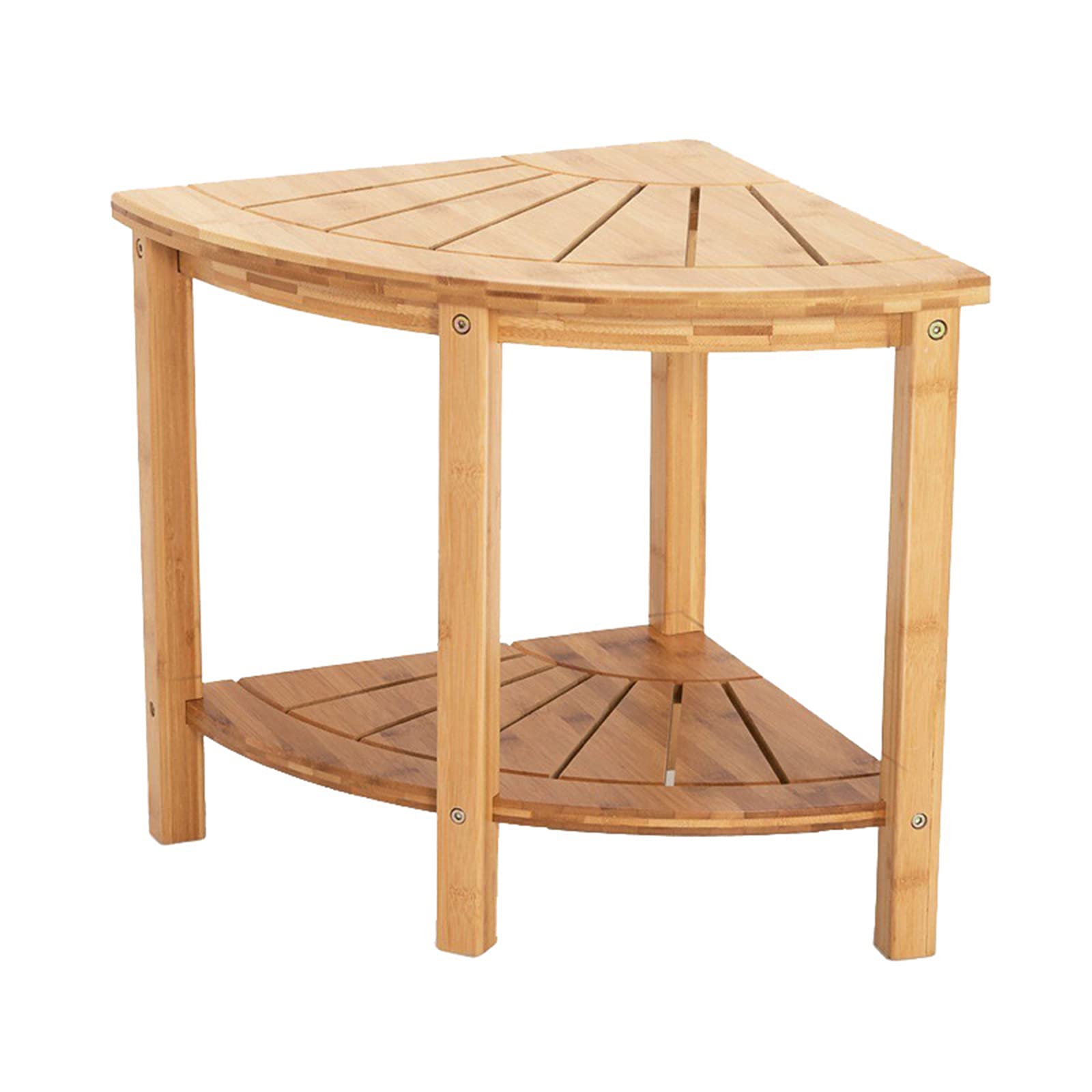 Premium Wooden Shower Stool with Shelf - Fan-Shaped Bamboo Bath Seat for Spa, Elderly & Shower Safety - Indoor/Outdoor Bathroom Bench for Relaxation & Accessibility