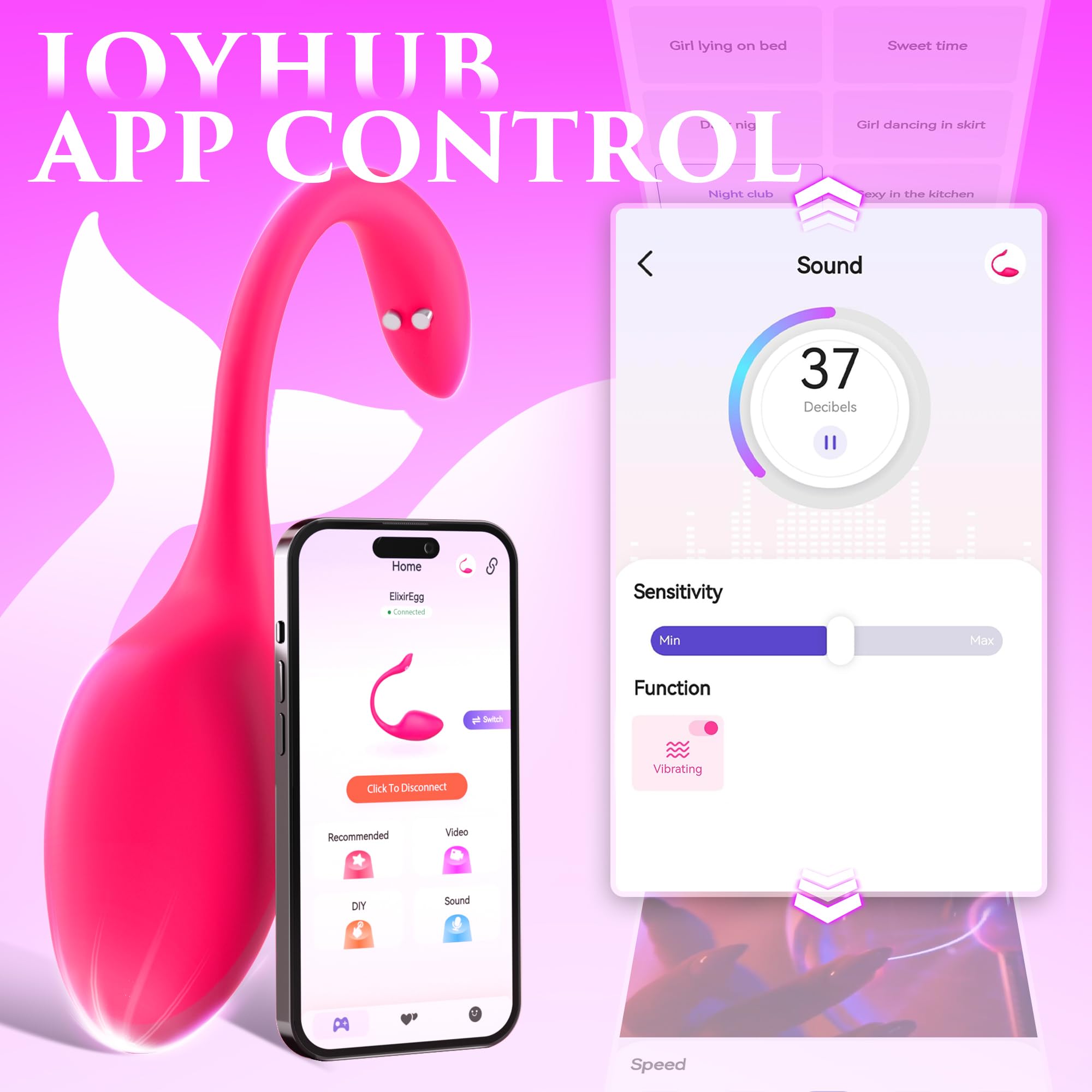 Premium Rechargeable Rose Vibrator for Women & Couples - 9 Powerful Vibration Modes, Wearable Panty Dildo with APP Remote Control for G-Spot, Clitoral & Anal Stimulation - Perfect for Romantic Nights & Long-Distance Play