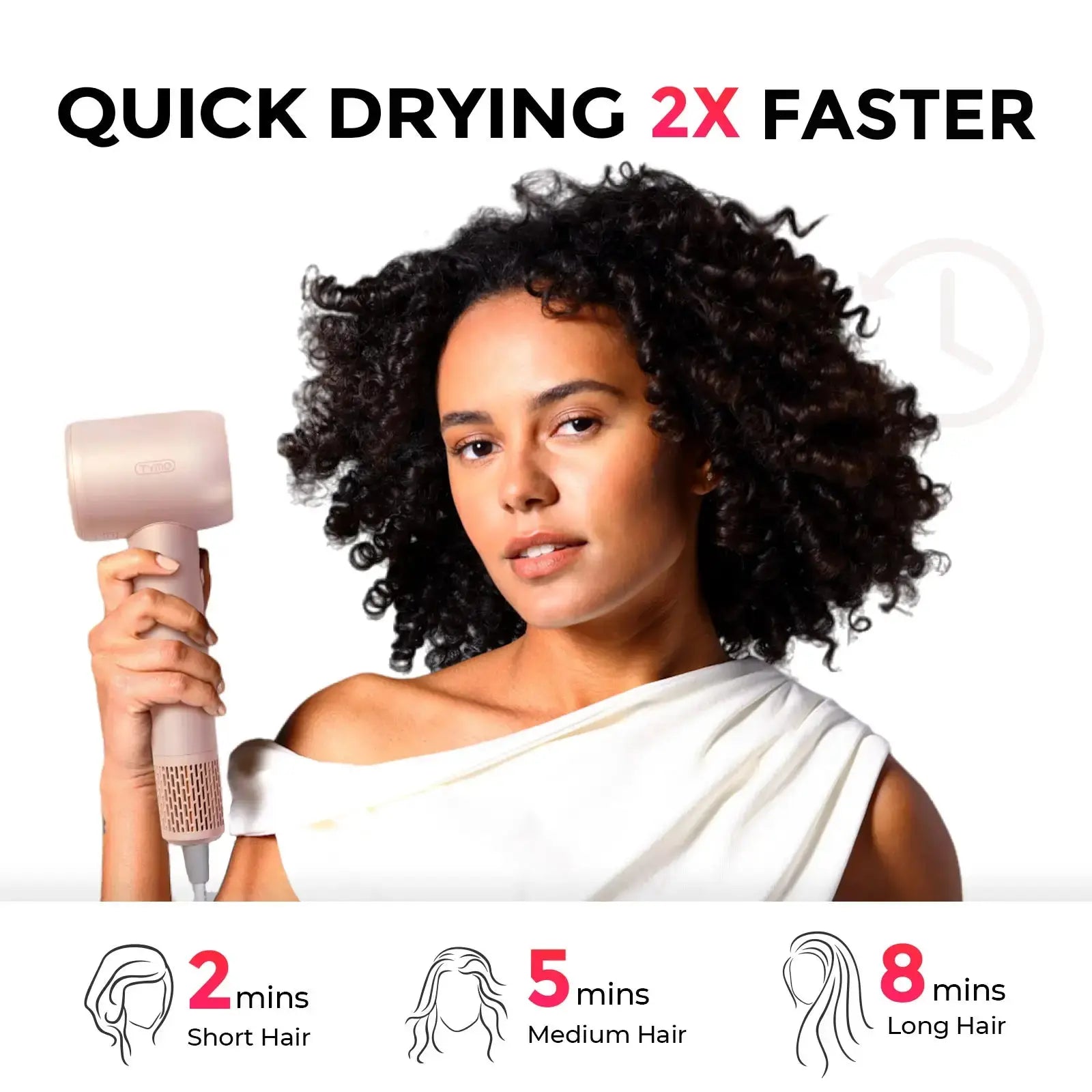 TYMO AIRHYPE COMPACT Hair Straightener Brush - Professional Ionic Ceramic Flat Iron for Smooth & Shiny Hair - Perfect for Travel, Home & Salon Use