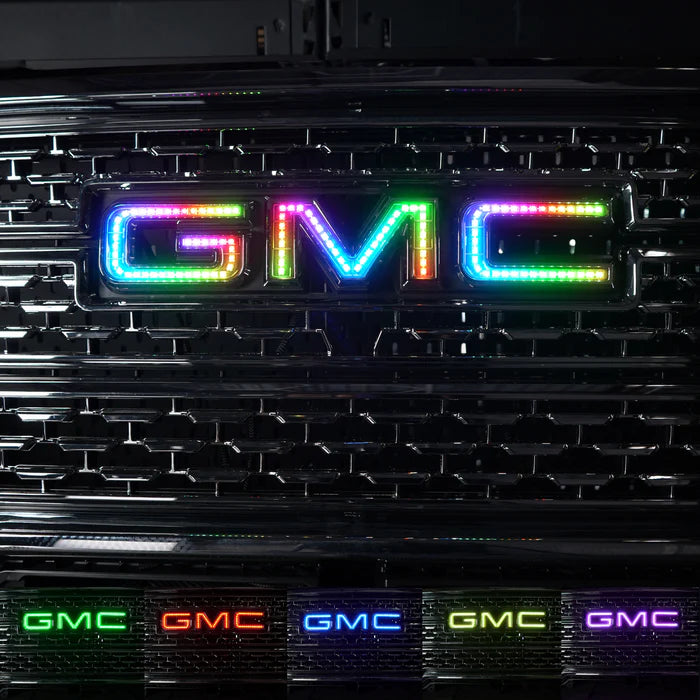 GMC LED Emblem - Multicolor Light Up Badge for Trucks & SUVs (1999-2024 Models) - Perfect for Night Driving & Custom Car Styling