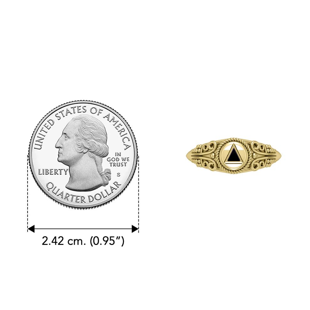14K Yellow Gold Celtic Triangle Symbol Ring for Women - Elegant Spiritual Jewelry for Everyday Wear, Gift Giving & Special Occasions