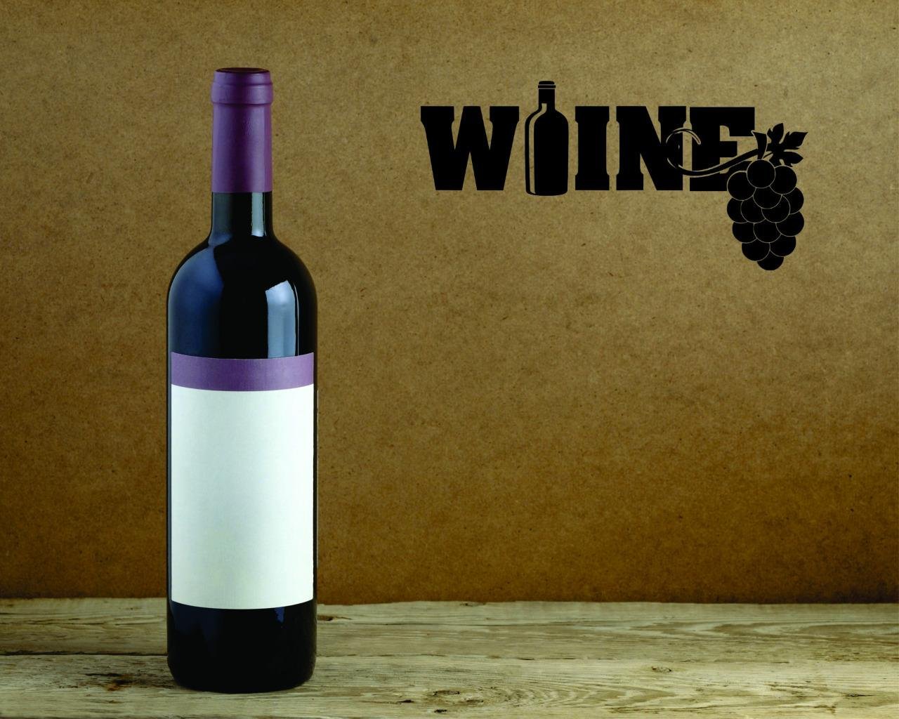 Peel & Stick Wall Decal - 14x28 Inches Wine Themed Home Decor Art for Kitchen, Dining Room & Bar Styling