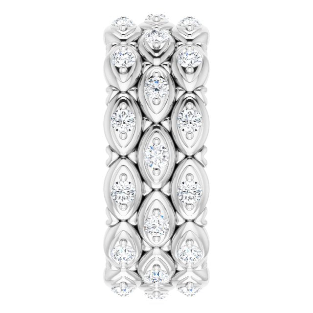 1.08 Carat Round Diamond Eternity Band - Triple Row Diamond Wedding Ring for Women | Perfect for Anniversary, Engagement & Special Occasion Gifts