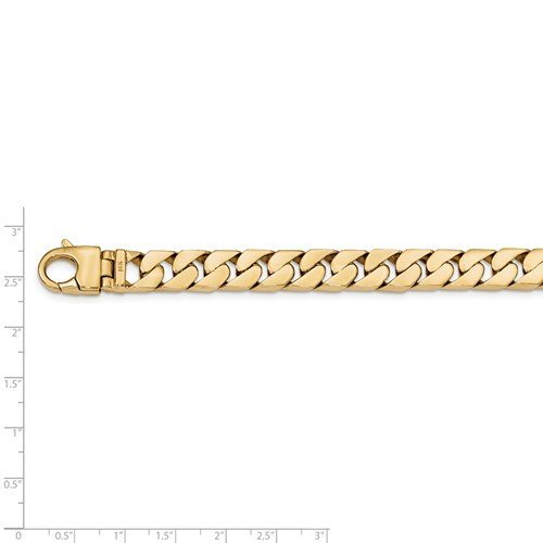14K Yellow Gold 10.2mm Curb Chain Bracelet for Men - 8.25 Inch Solid Gold Link Wristband - Perfect for Gifts, Weddings & Everyday Luxury Wear