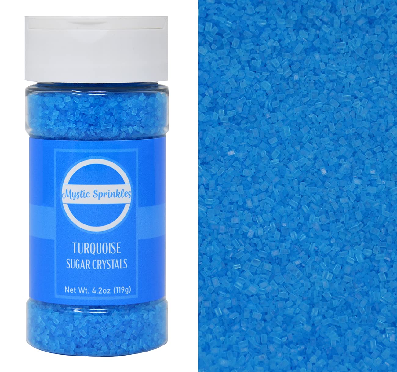 Mystic Sprinkles Sugar Crystals 4.2oz - Turquoise Blue for Baking & Decorating