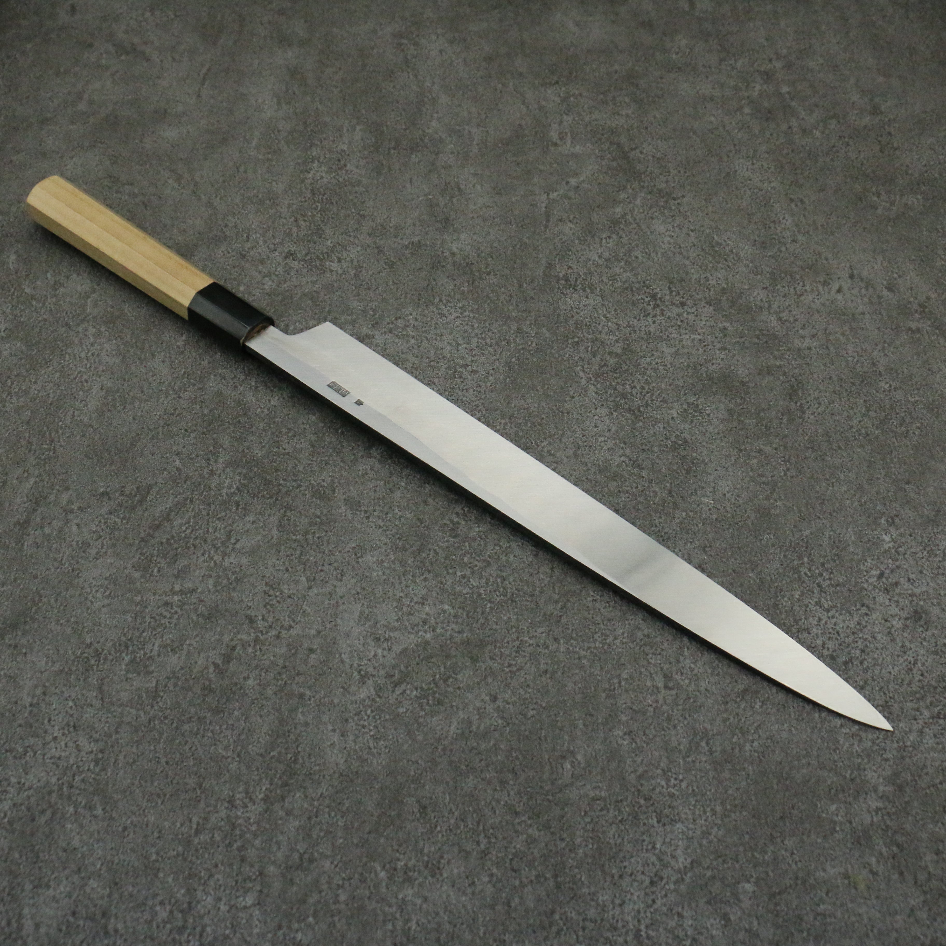 Premium Kikuzuki White Steel No.2 Yanagiba Sushi Knife 300mm - Japanese Kurouchi Finish with Magnolia Wood Handle - Perfect for Sushi Chefs & Japanese Cuisine Preparation