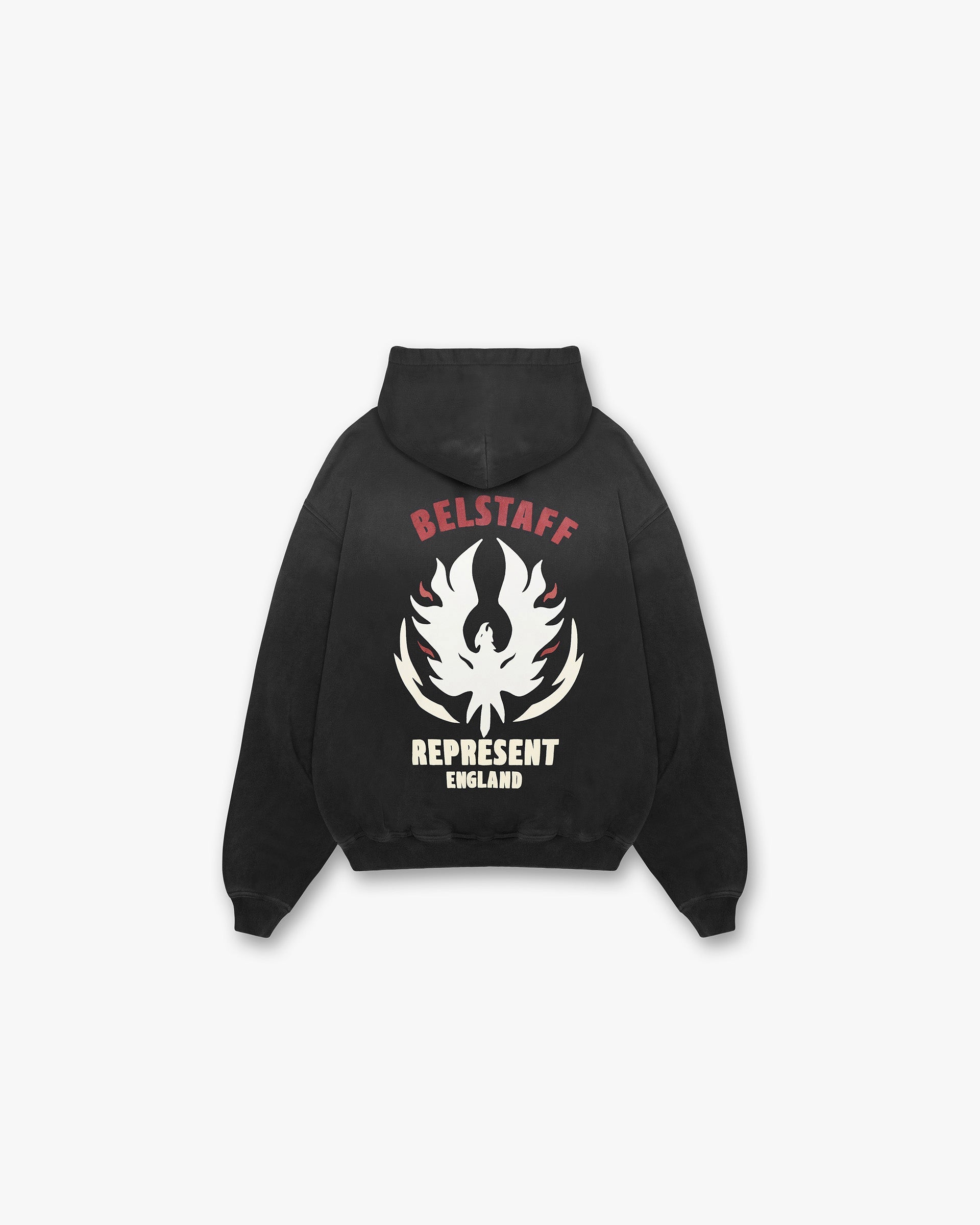 Represent X Belstaff Flame Phoenix Hoodie - Shadow Black | Stylish Streetwear for Men & Women | Perfect for Urban Fashion & Outdoor Adventures
