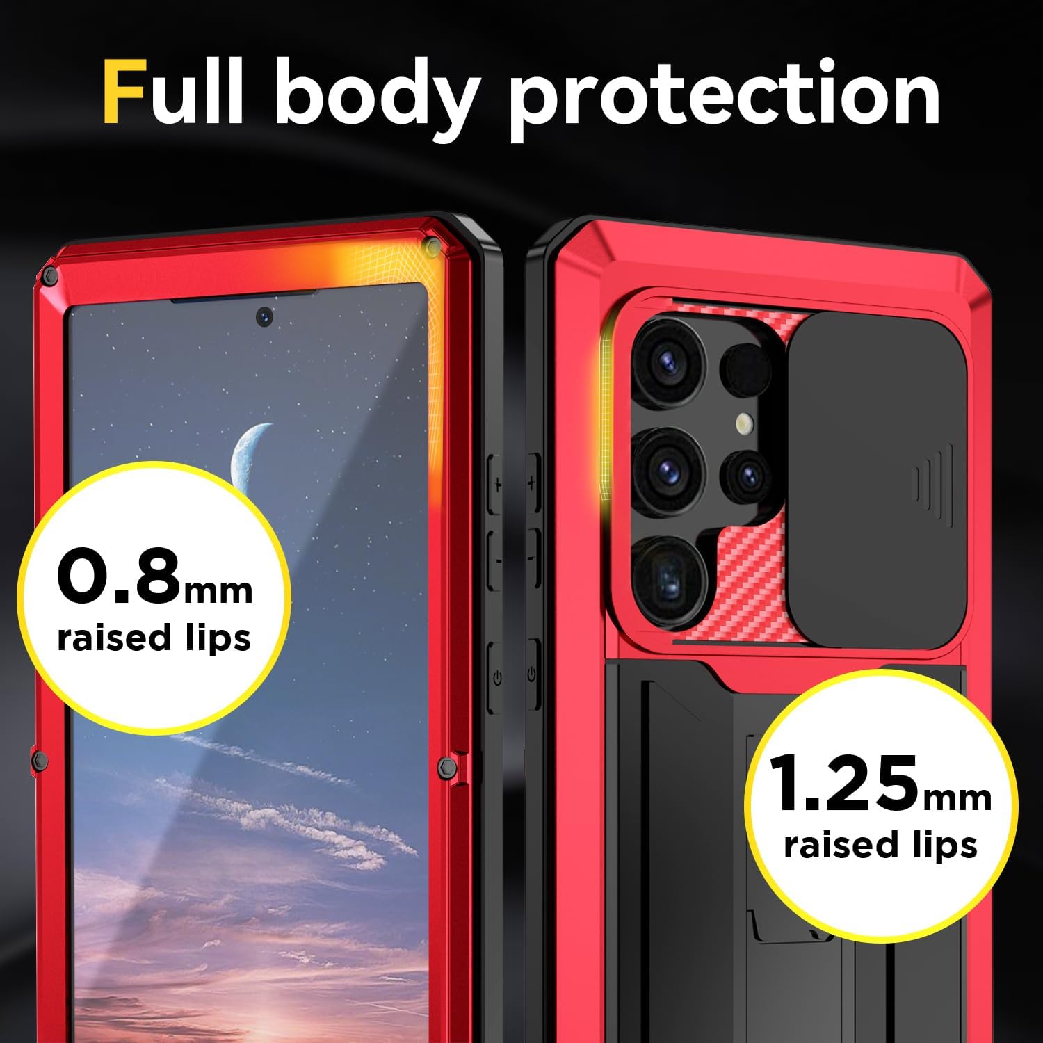 Samsung Galaxy S25 Ultra Heavy Duty Aluminum Case - Shockproof Rugged Cover with Full Body Protection & Wireless Charging Support | Perfect for Construction, Outdoor Adventures & Extreme Sports