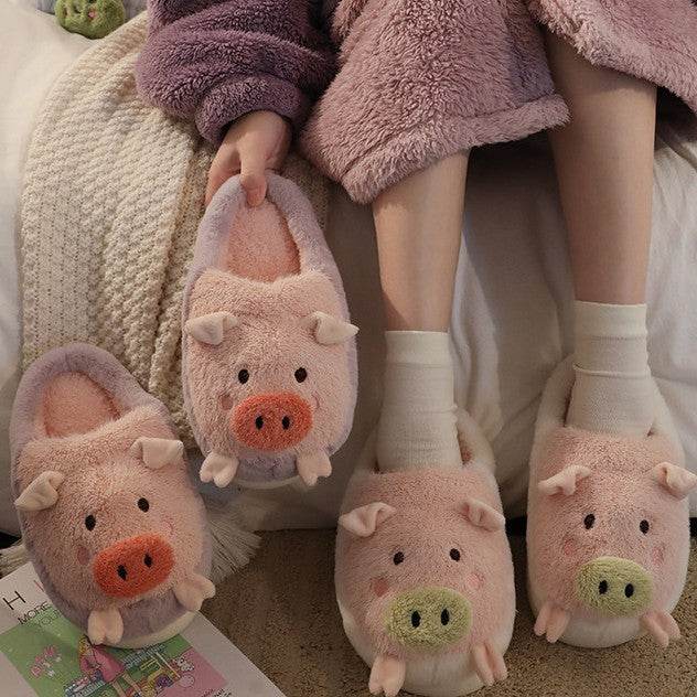 Cute Cloud Pig Plush Slippers for Women - Soft Fuzzy House Shoes for Indoor Comfort - Perfect for Relaxing at Home, Lounge Wear & Gift Giving