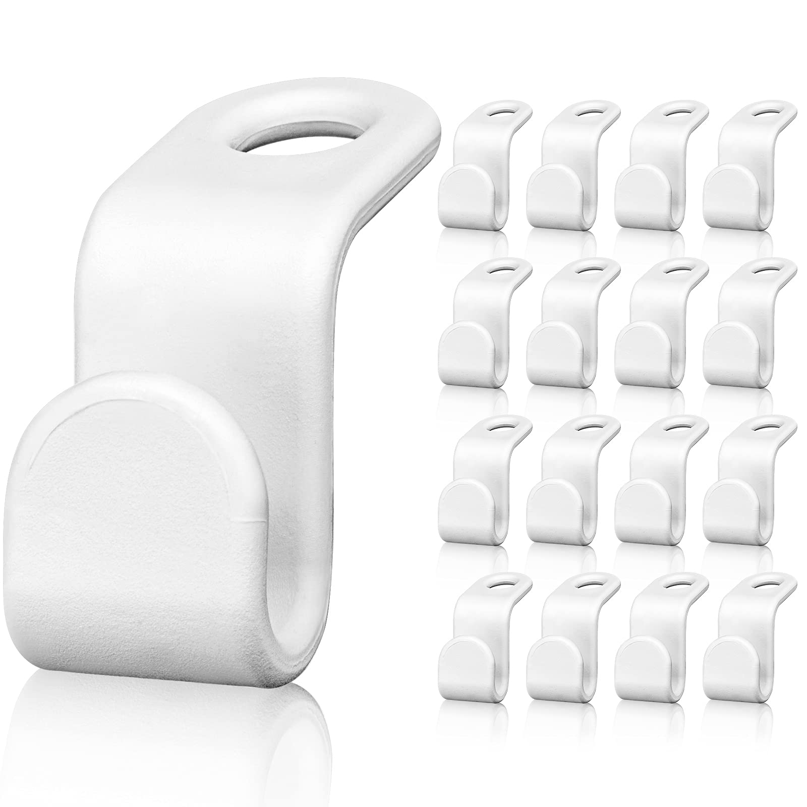 48-Pack White Closet Hanger Connector Hooks - Space Saving Cascading Hanger Extender Clips for Clothes Organization - Perfect for Closet, Wardrobe & Laundry Room Storage