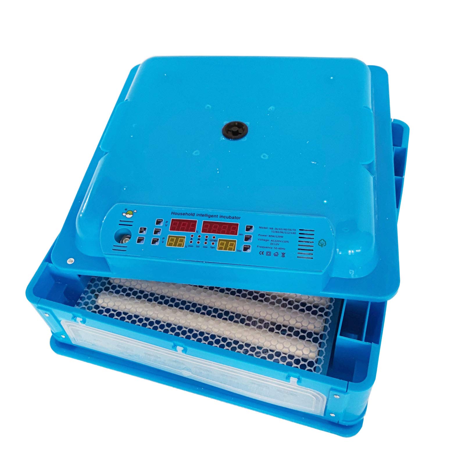 TECHTONGDA 64 Eggs Digital Egg Incubator - Automatic Poultry Hatcher with Egg Turner & LCD Display, 110V for Chicken, Duck, Quail, and Bird Hatching at Home or Farm